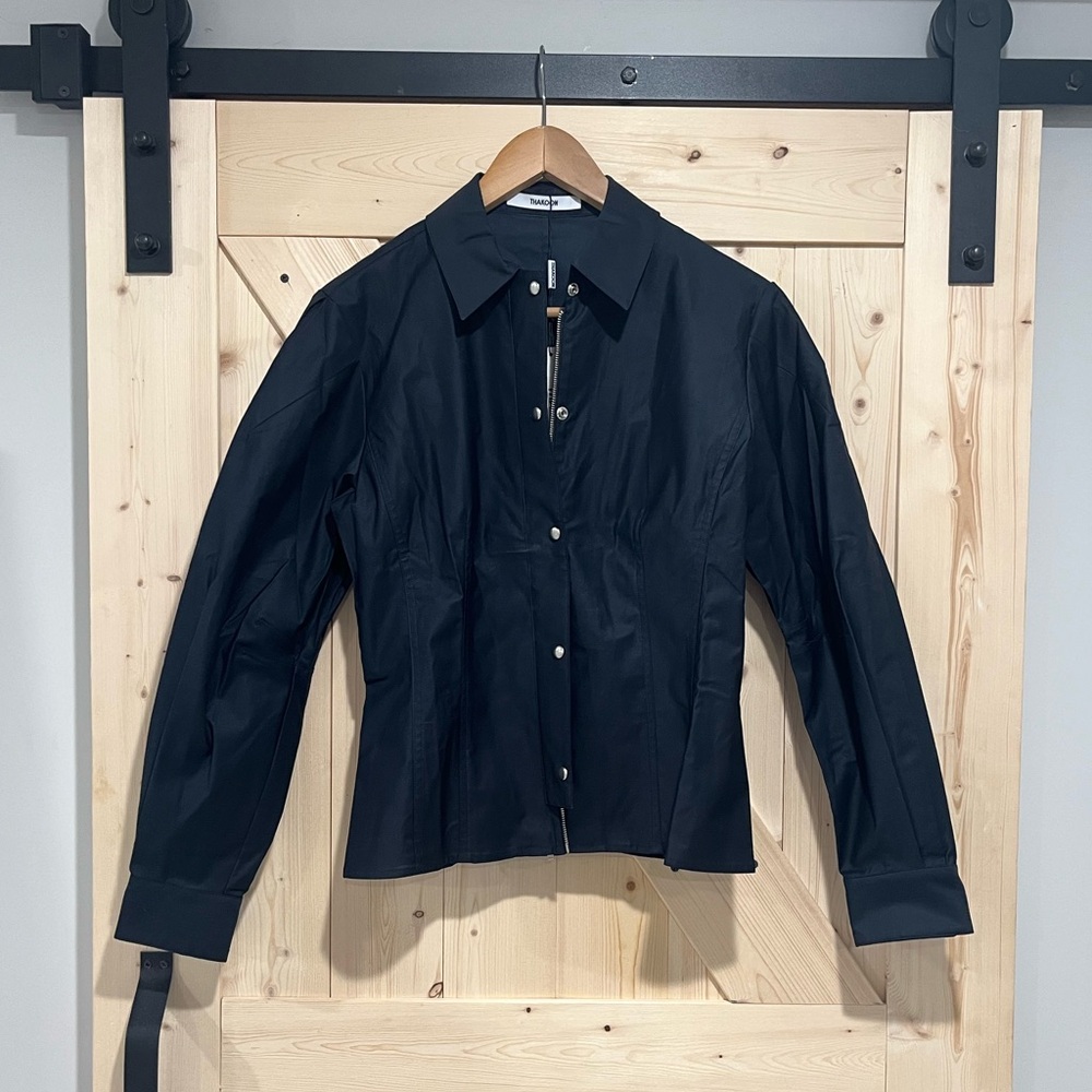 NWT Thakoon Puff Sleeve Shirt Jacket in Navy, Size 4, Small. - Picture 4 of 12